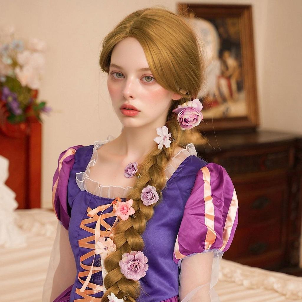 Rapunzel Kostüm Peruk Ekstra Uzun Sarı Düz Saç | Cadılar Bayramı ve Cosplay | Doğal Görünüm | Hafif Ayarlanabilir Başlık (Kadınlar için mükemmel)