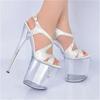 White sandals women's 2025 new summer simple temperament transparent crystal high heels stiletto sandals fairy style