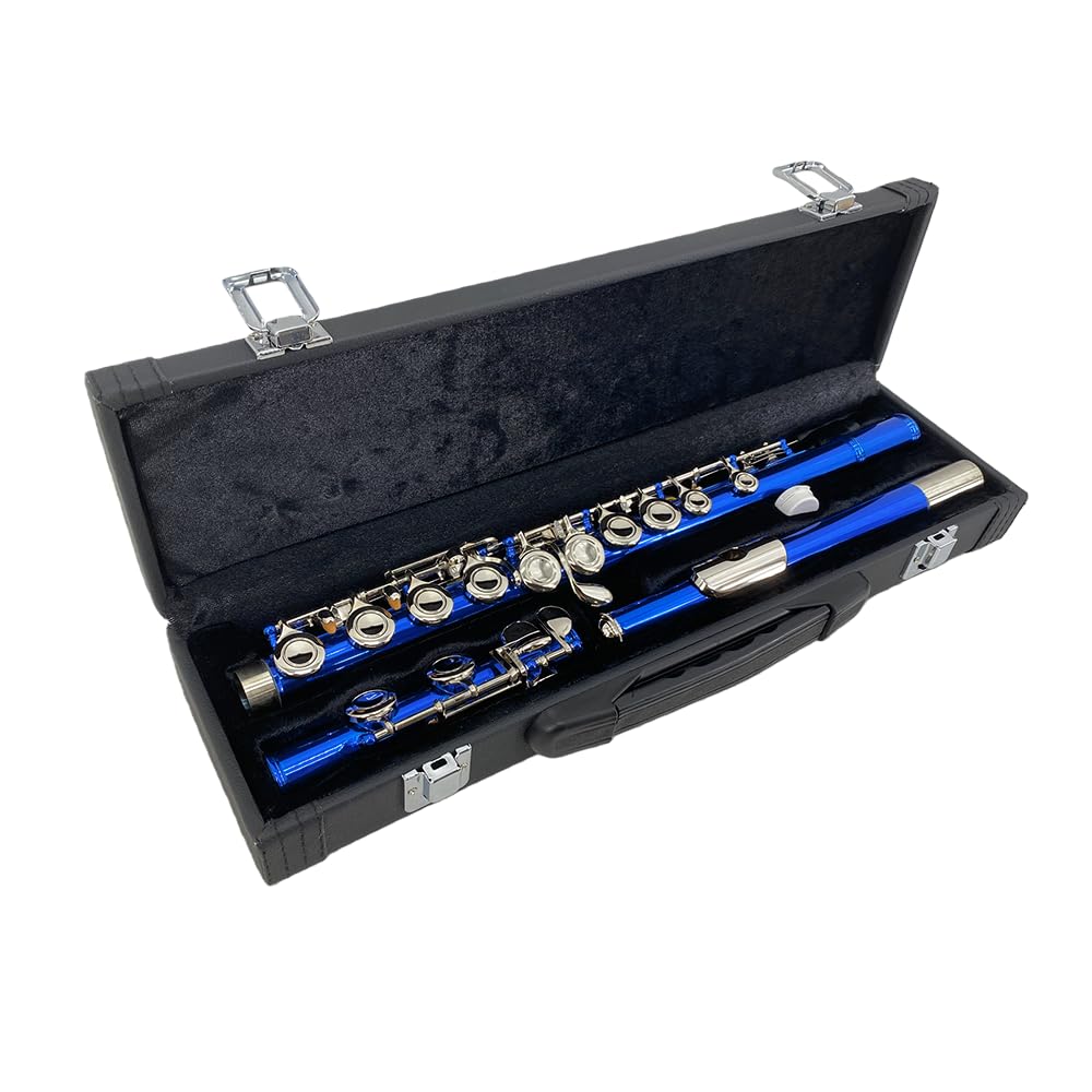 WUQIMUSC 16-Key Closed-Hole C Flute Instrument - BeginnerStudent Flute, Easy-to-Play and Durable Design, Includes Carrying Case, Cleaning Kit, and