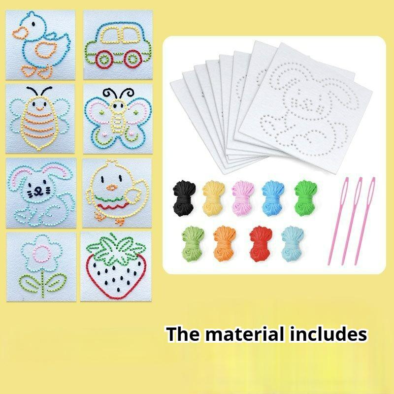 

10pcs Beginner Sewing Kit, Entry-level Playset, Including Plastic Needles, Thread, DIY Sewing Board, Children s Felt Craft, Felt Kit