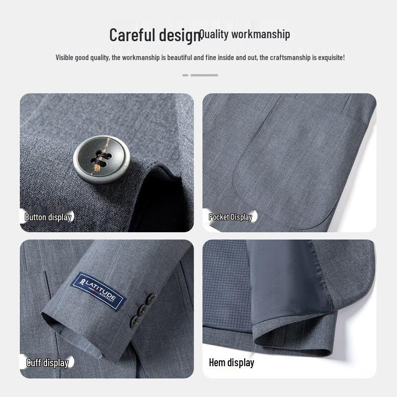 MONTAGUT Men's Business Casual Dark Pattern Suit Jacket