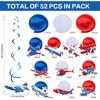 30 Pieces Airplane Hanging Swirls Decoration Airplane Party Supplies Plane Foil Swirls Whirls Ceiling Whirls Hanging Spiral Streamers for Plane Theme