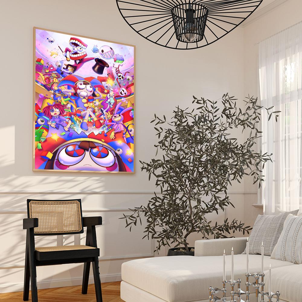 Desene animate Uimitorul Circ Digital C-Circus Postere Vintage Autocolant Retro din Hârtie Kraft DIY Cameră Bar Cafenea Decor Cameră Kawaii