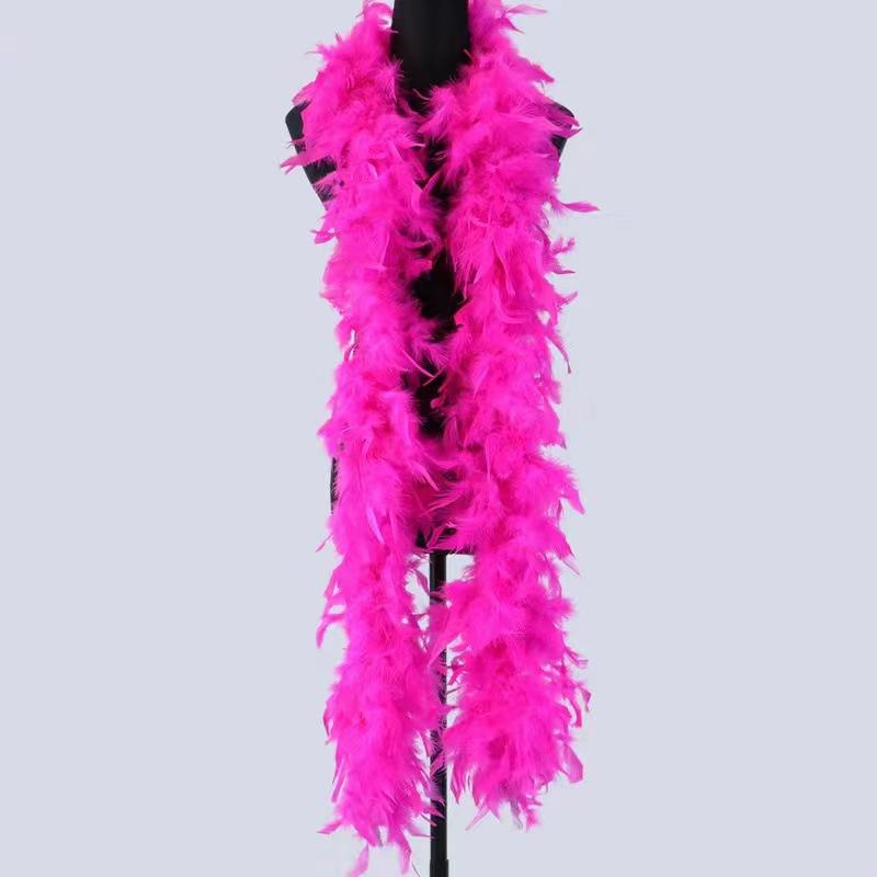 Dyed Red Scarf 80g Turkey Feather Boa for Home Party Wedding Christmas Decor DIY Craft Clothing Costume Dance Dress Accessory