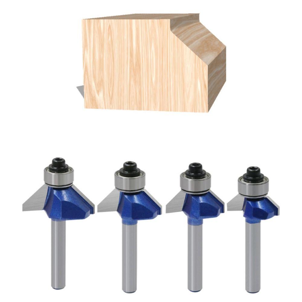 

45 Degree Bevel Milling Cutter 1/4” Shank Wood Bits Durable Chamfer Router Bit Furniture 1/4