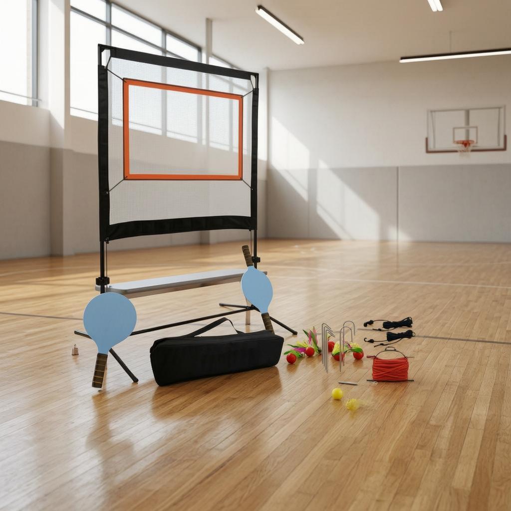 Badminton Practice Net Mesh Freestanding Badminton Net Sports Gear Stable Base Long-Lasting