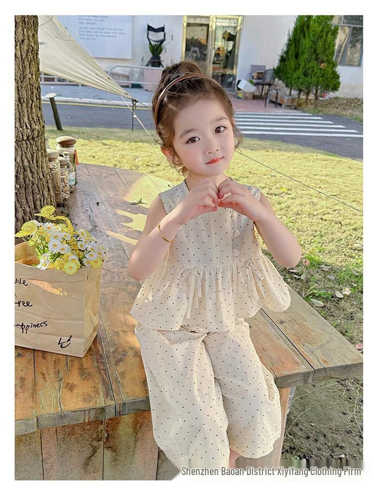 Girls' Floral Summer Set 2025: Casual Top & Loose Long Pants