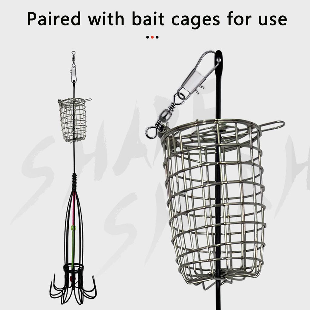 Octopus Fishing Hooks with Bait Cage 1 Fish Hook for Saltwater Freshwater Fishing Tackle Gear Accessories