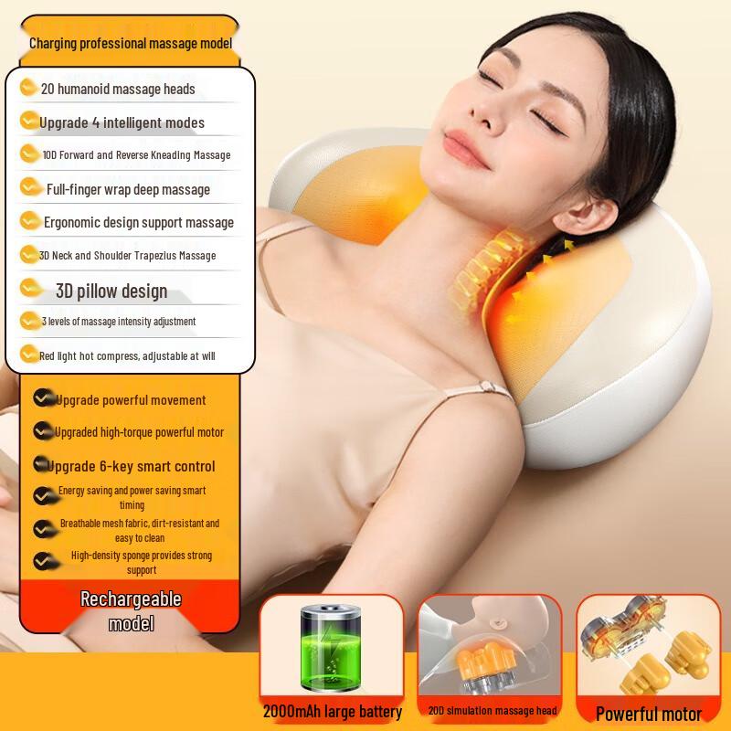 Enlong Rechargeable Neck and Back Massage Pillow