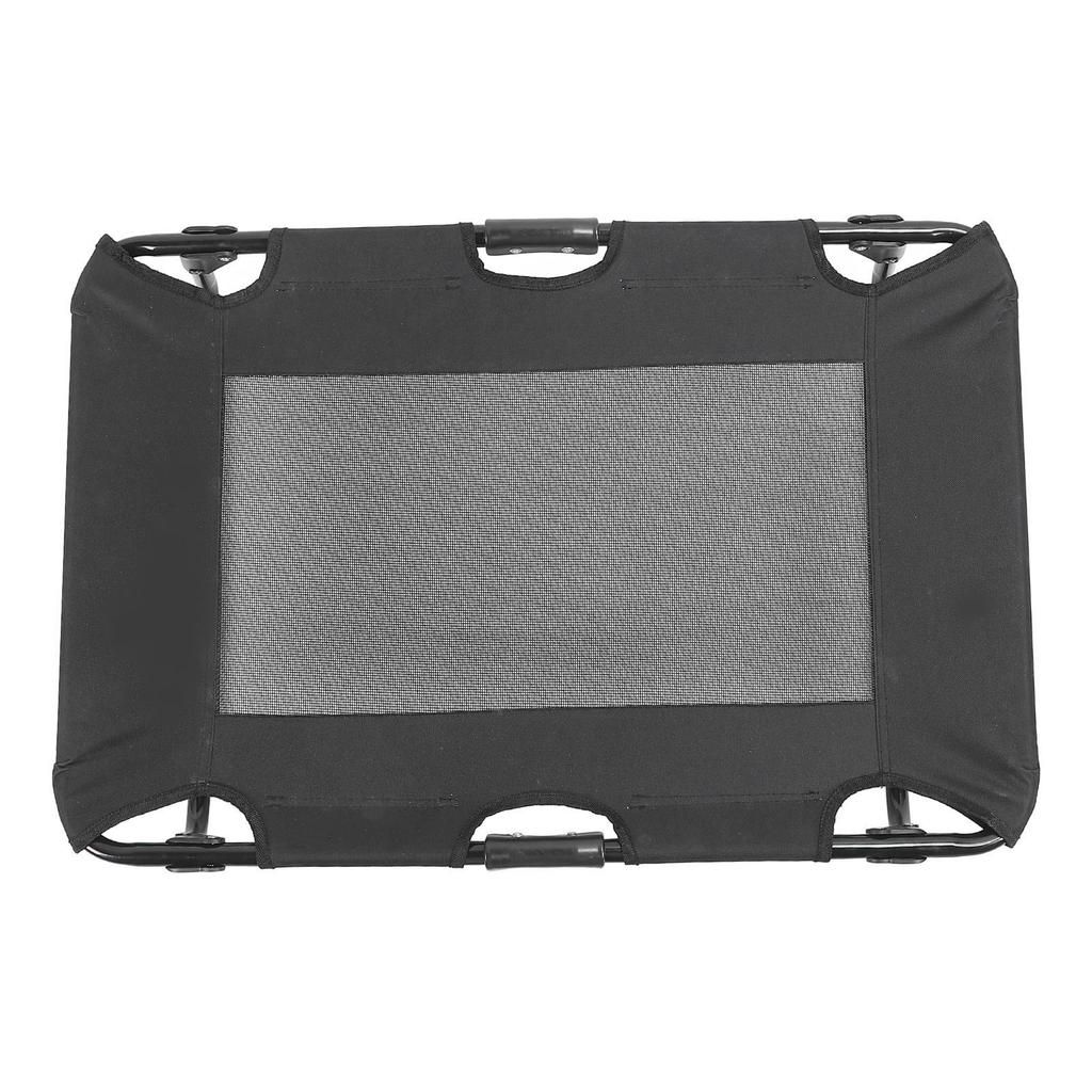 Folding Pet Bed Center Cooling Mesh Steel Frame Elevated Cat Dog Bed for Home and Outdoor Black