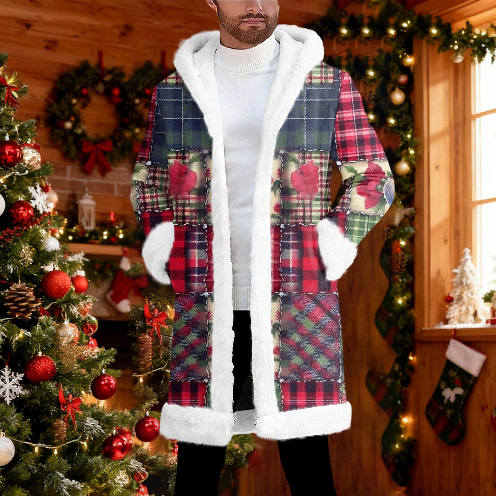 

Мужской кардиган с капюшоном, длинное пальто для сохранения тепла L винный