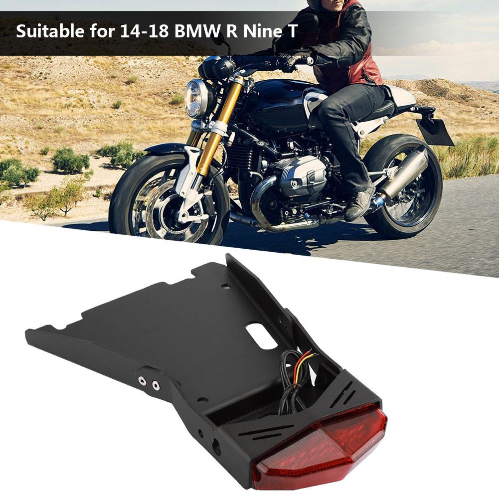 Motorcycle Tail Mount License Plate Rear Lamp Taillight Bracket for 14 18 BMW R Nine T Red
