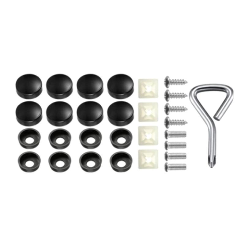 License Plate Holder Screws with Caps Universal Car Number Plate Frame Holder Mounting Fastener Screws & Cover Caps Kit