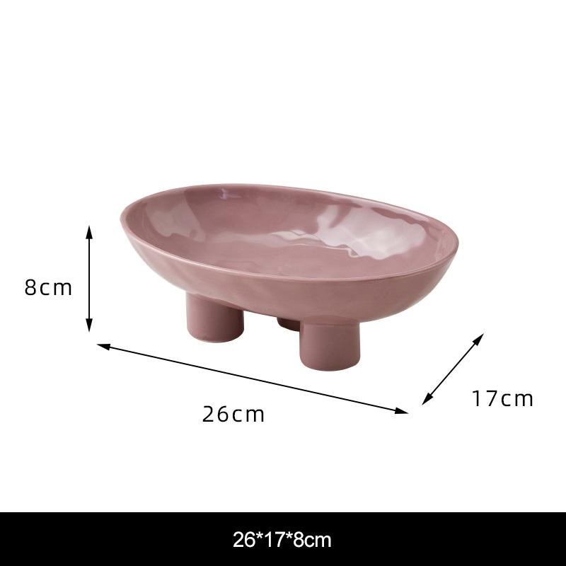 

Simple Three Legged Ceramic Fruit Plate Decoration Home Livingroom Candy Snack Tray Entrance Key Jewelry Storage Tray Ornaments