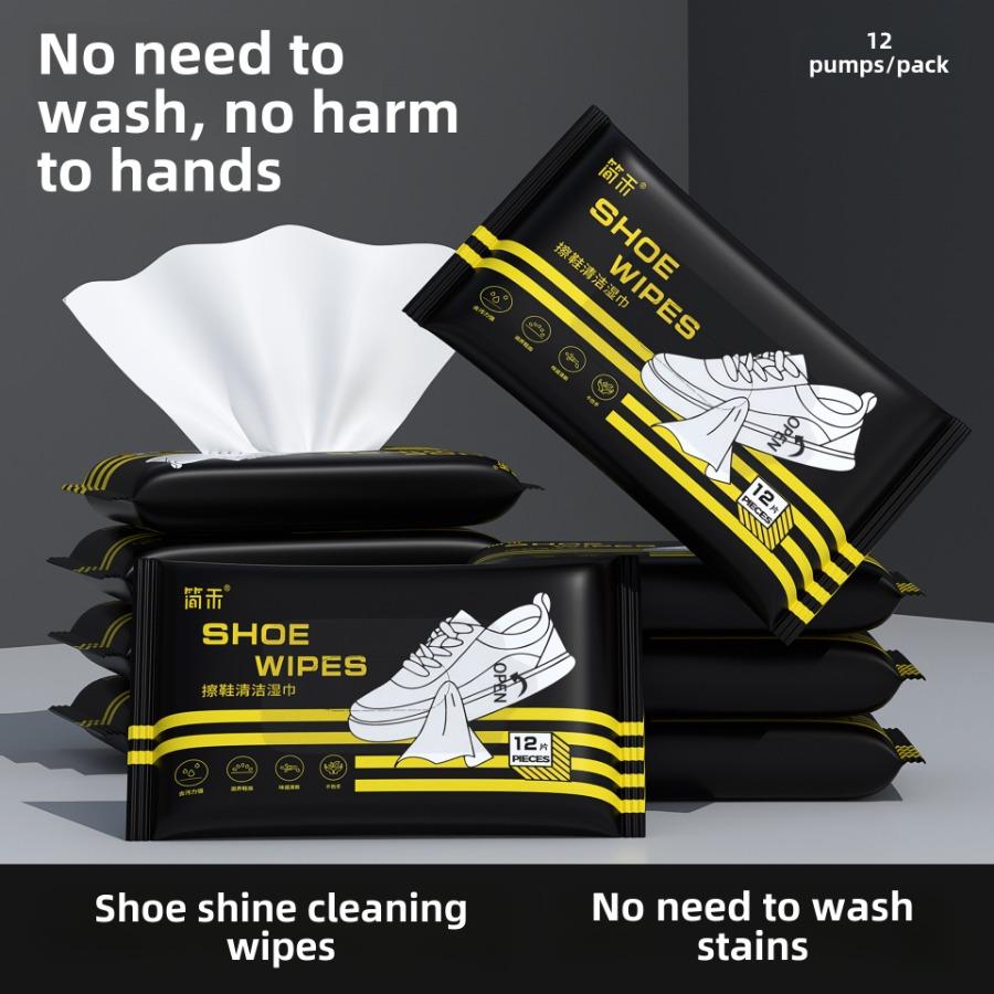 12/30/80/64 szt./worek Mokre chusteczki do czyszczenia butów Nabłyszczające Usuwanie plam Bez wody do mycia Nie pozostawiają śladów Sportowe / Skórzane Buty zimowe Białe Chusteczki do pielęgnacji butów
