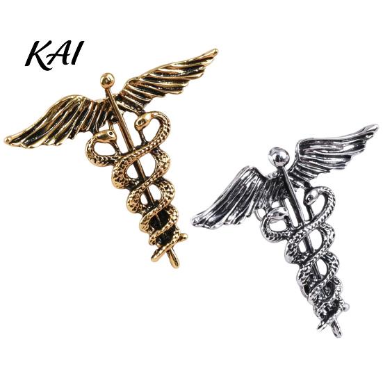 Coat Brooch Pin Angel Wing Entwined Snake Brooch, Vintage Alloy Lapel Collar Pin, Carving Men Women Jewelry Accessories for Suit Dress Scarf