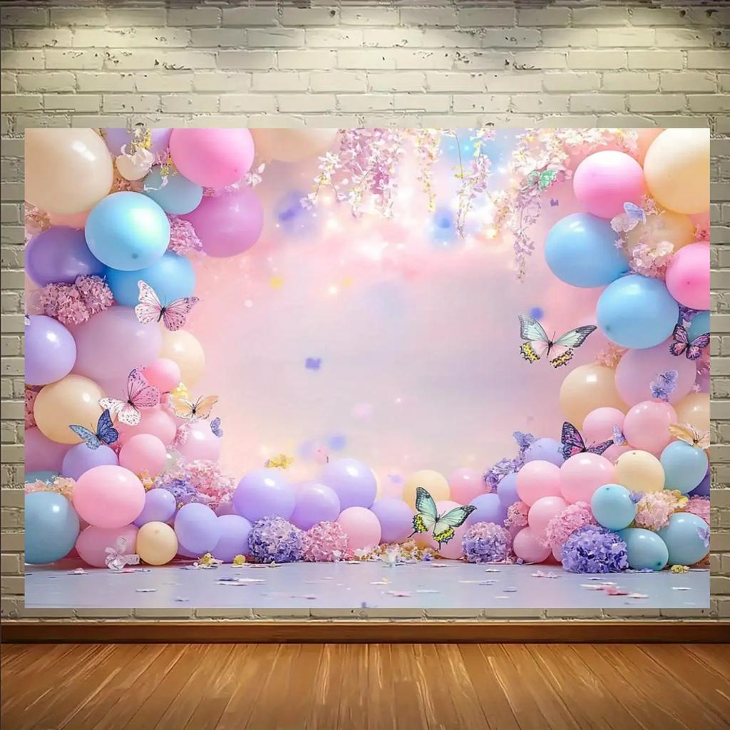 2D planar design one-piece multi-functional colored balloon party backdrop - suitable for birthday wedding and other occasions