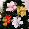Christmas Poinsettia Artificial Flowers Xmas Tree Wreath Ornaments DIY Decoration New Year Wedding Party Holiday Decor