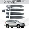 Car Accessories Gloss Black Carbon Door Handle Cover Trim Paste Style For Lexus GX470 2003 2004 2005 2006 2007 2008 2009