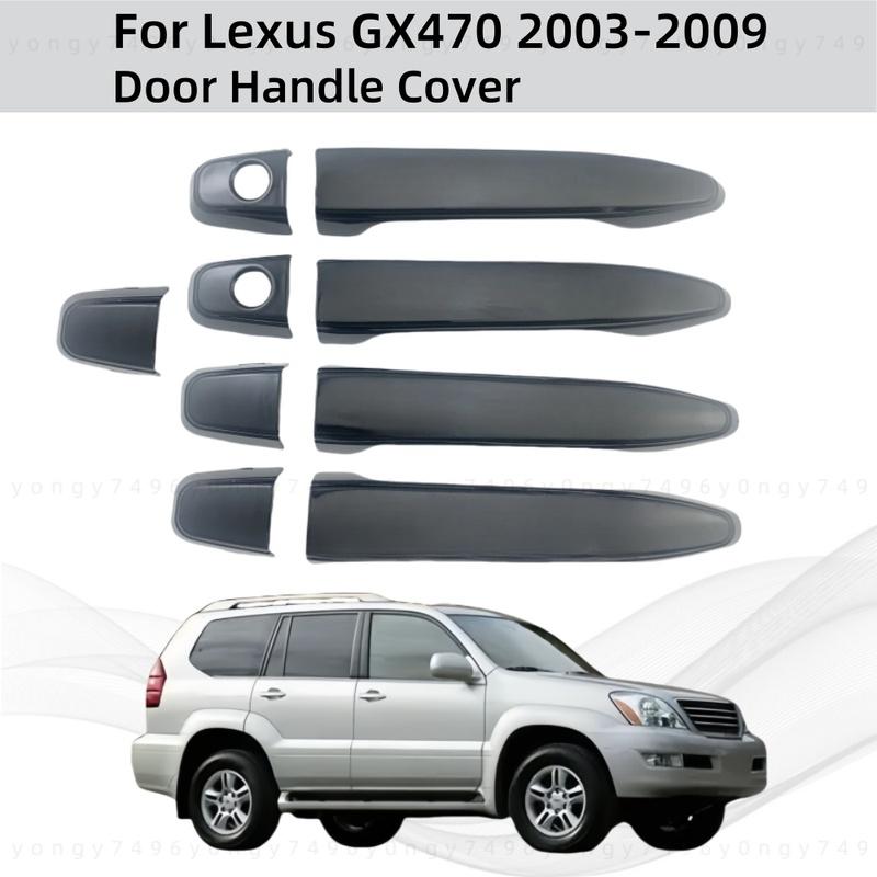 Car Accessories Gloss Black Carbon Door Handle Cover Trim Paste Style For Lexus GX470 2003 2004 2005 2006 2007 2008 2009