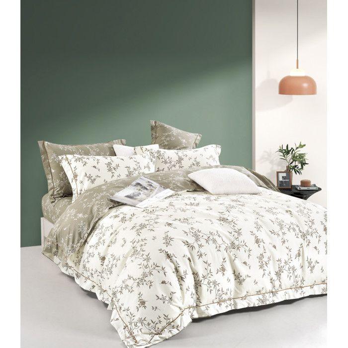 Parure de couette  Imprimé double face  percale pur coton peigné 80 fils/cm² pour lit 160 à 180 King Size - Parure 260 TA-22-25