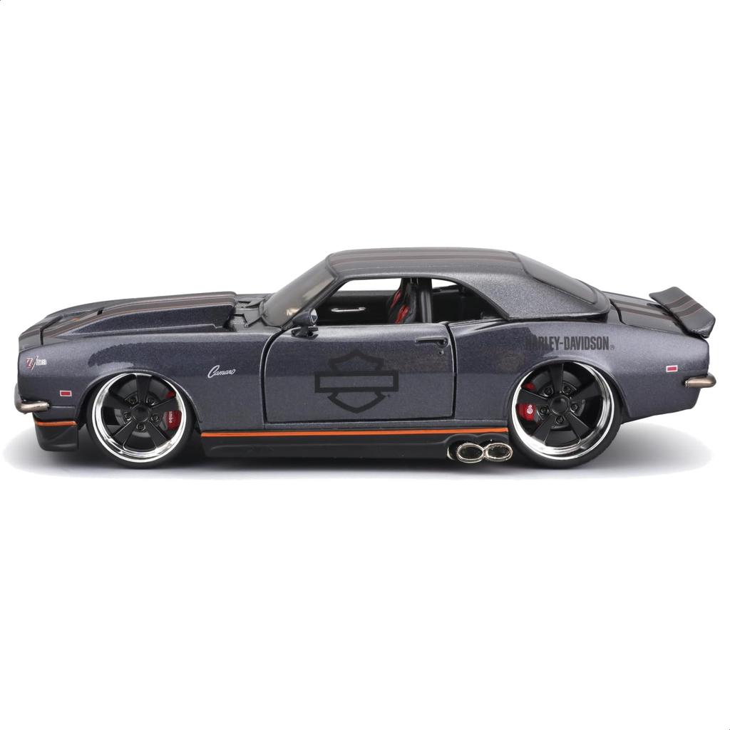 Maisto 1/24 Scale Chevrolet Camaro Z/28 1968 Dark Gray Harley-Davidson Custom Series / Diecast Model Car, Finished Model 32273