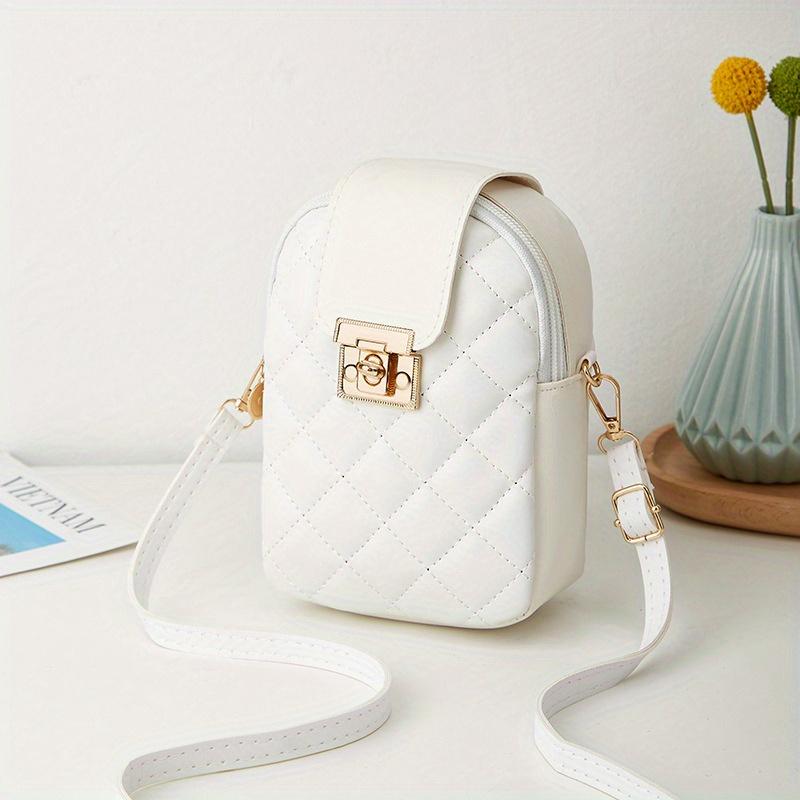 Chic Embroidered Quilted Crossbody Phone Bag For Women Versatile Shoulder Purse With Detachable Belt Premium Durable