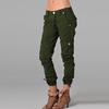 Spring New Workwear Pants  Women Casual Pants with Patchwork and Zipper Long Pants
