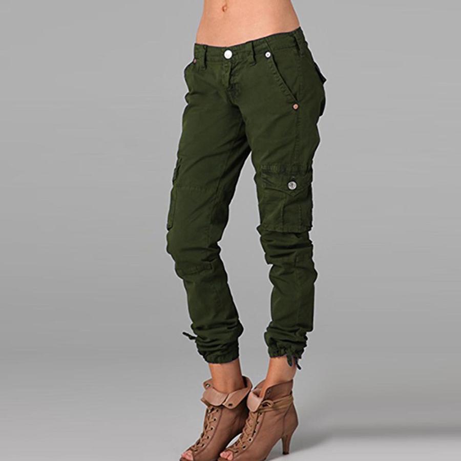 Spring New Workwear Pants Women Casual Pants with Patchwork and Zipper Long Pants