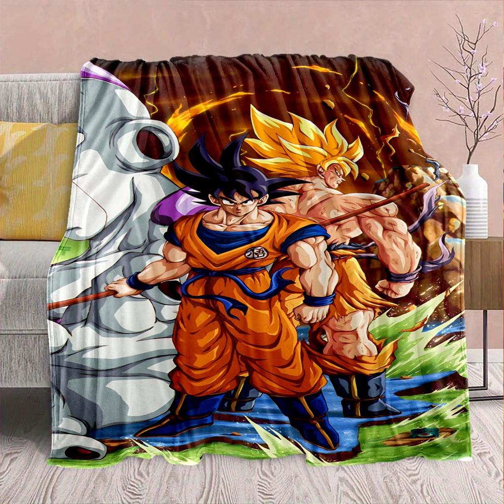 Coperta in Flanella Anime Dragon Ball - Morbida Calda Perfetta per Divano, Biancheria da Letto Campeggio Viaggio Ufficio Decorazione Casa -QJY