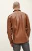 Lambskin Genuine Stylish Casual Men Shirt Tan Handmade Formal Leather