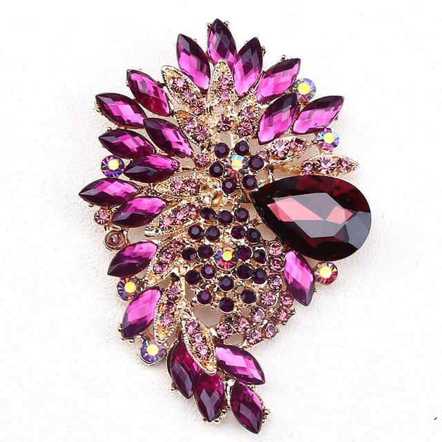 Brooches Colorful Rhinestone High End Temperament Delicate Crystalline Corsage Women 'S Clothing AccessoriesLuxury Jewelry