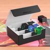 Mlikero Card Deck Case for Trading Cards 1800+, Trading Card Storage Box with 10 Dividers and 3 Foam Stoppers, Leather Magnetic Closure Commander