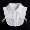 Double Layered Pointed Fake Collar for Women's Doll Bowknots Shirt Detachable False Collar White Chiffon Neck Ties Collars