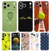 Minkštas skaidrus TPU telefono dėklas, skirtas iPhone 17 Air 16E 16 11 15 14 Pro MAX 12 13 7 8 Plus SE, Velykinis dangtelis, apsauga, sportas, tenisas