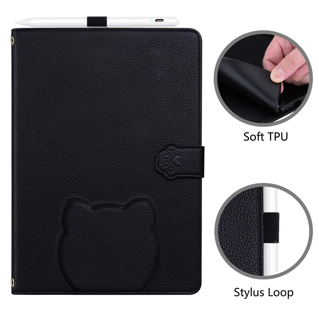 Wallet Case for iPad Air 13 (2025)/(2024)/iPad Pro 12.9 (2021/(2020) 3D Effect Cat Pattern Leather Stand Table Cover
