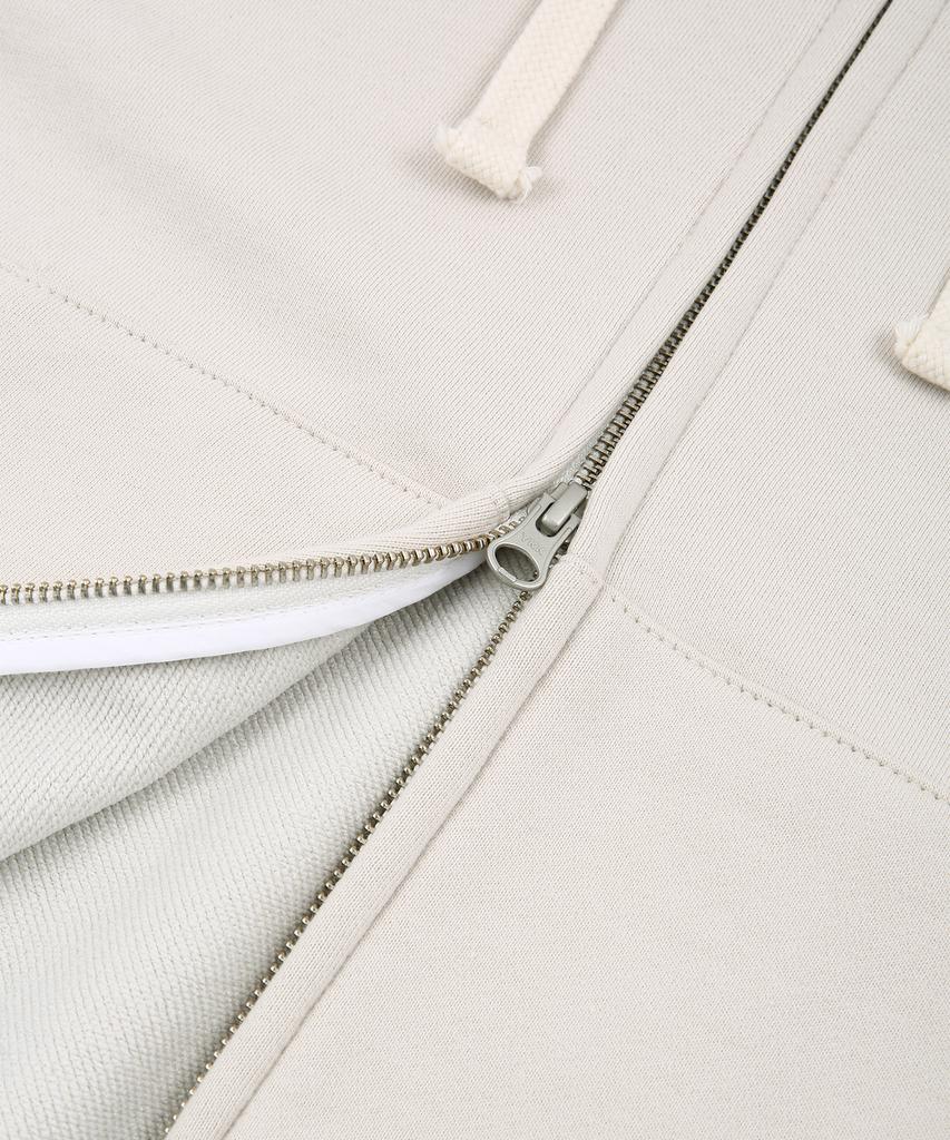 Gainsboro 2Way Signature 1 Zip-Up Hoodie_Cream