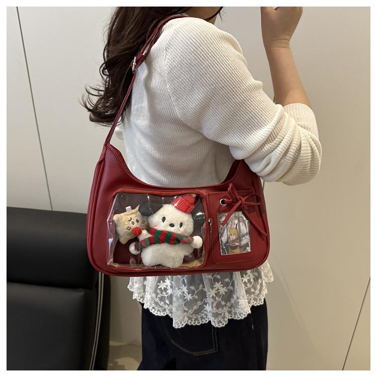 Women's Faux Leather Small Square Shoulder Bag New Fashion Minimalist Solid Color Zipper Crossbody Purse