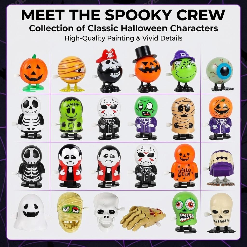 Christmas Halloween Clockwork Wind Up Toy Jumping Teeth Ghost Pumpkin Skull Santa Claus Novelty Funny Party Favors Gift Decor