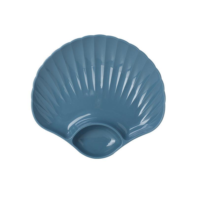 Unbreakable Stackable Plastic Snack Plates with 2 Sections - Set of 8 In Multiple Colors