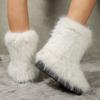 2025 New Europe and The United States in The Tube Hair Boots Foreign Trade Large Size Winter Warm Sleeve Snow Boots Women