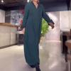 2026 Fall/Winter Women's Casual V-Neck Long-Sleeve Solid Color Dress
