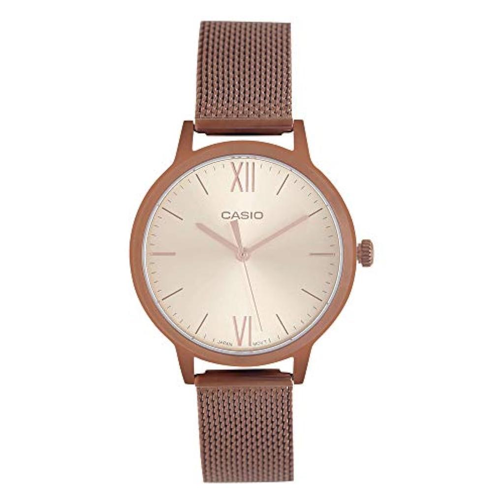 Casio Enticer Analog Rose Gold Dial Watch with Chain Women's LTP-E157MR-9ADF(A1693), Multicolor,