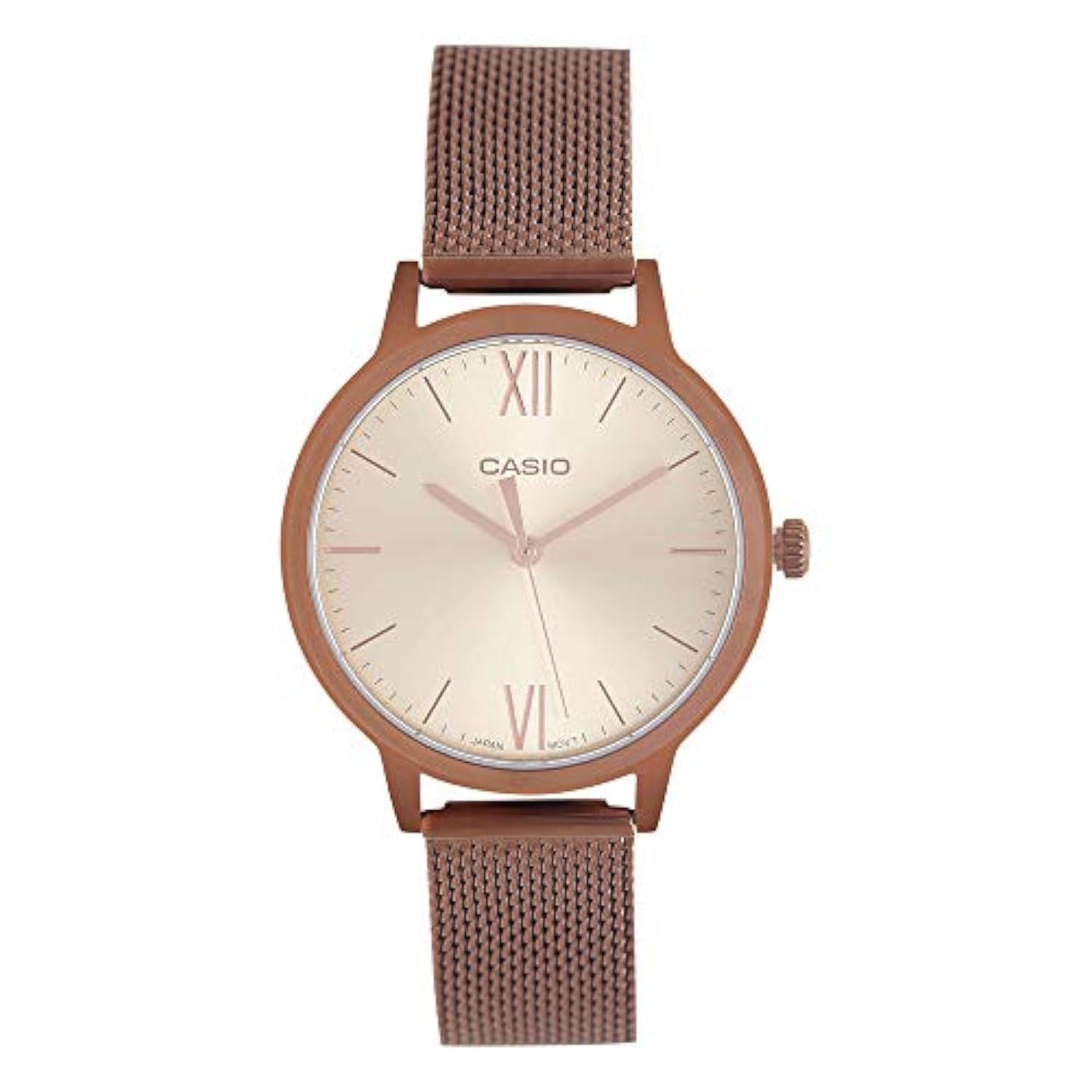 Женские аналоговые часы Casio Enticer с циферблатом цвета розового золота и браслетом LTP-E157MR-9ADF(A1693), Многоцветный,