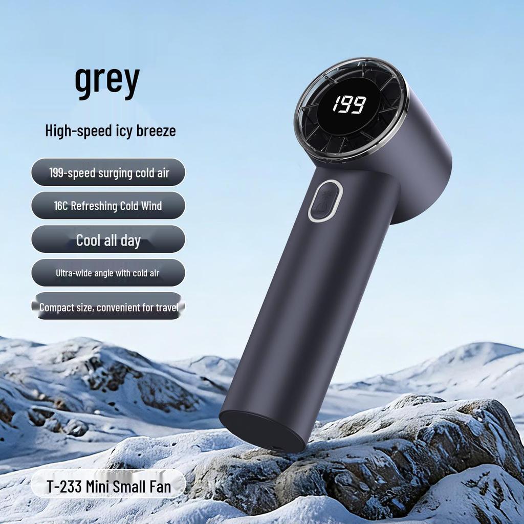 T233 High-Speed USB Rechargeable Handheld Fan with Digital Display 
