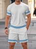 Summer Men's 3D Printed Short Sleeved Shorts Set,Daily Wear, Fashionable Casual Breathable Set