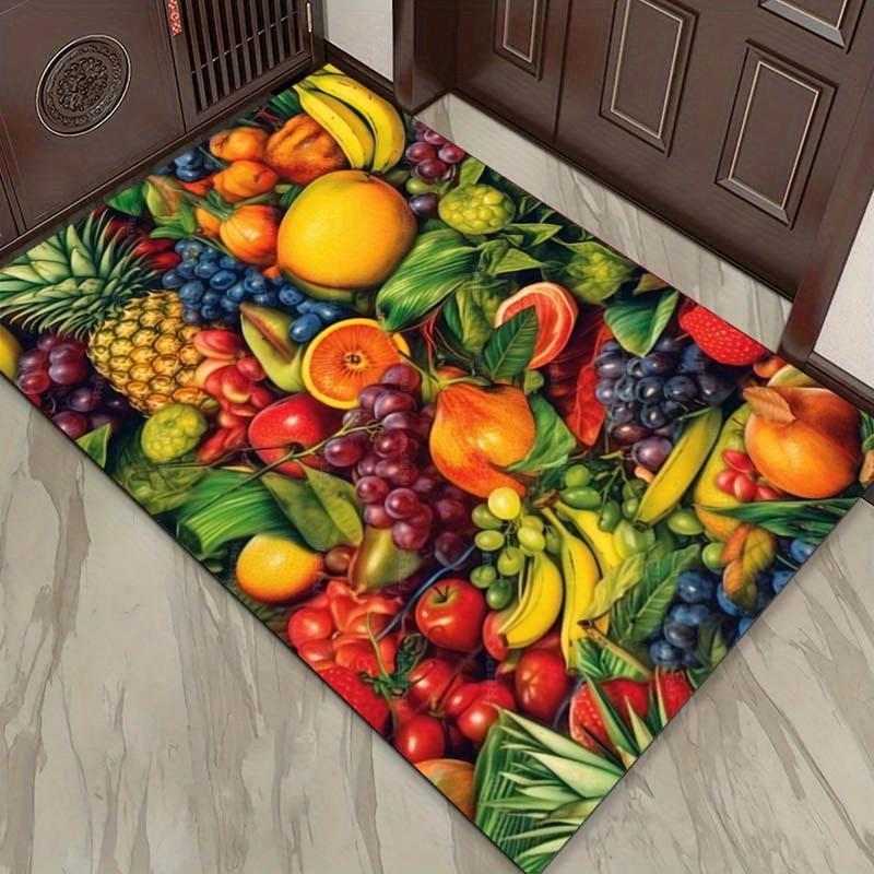 Fruit Paradise Rug for Kitchen Decor - Colorful Food Art Carpet with Tropical Design | Dining Room Accessories