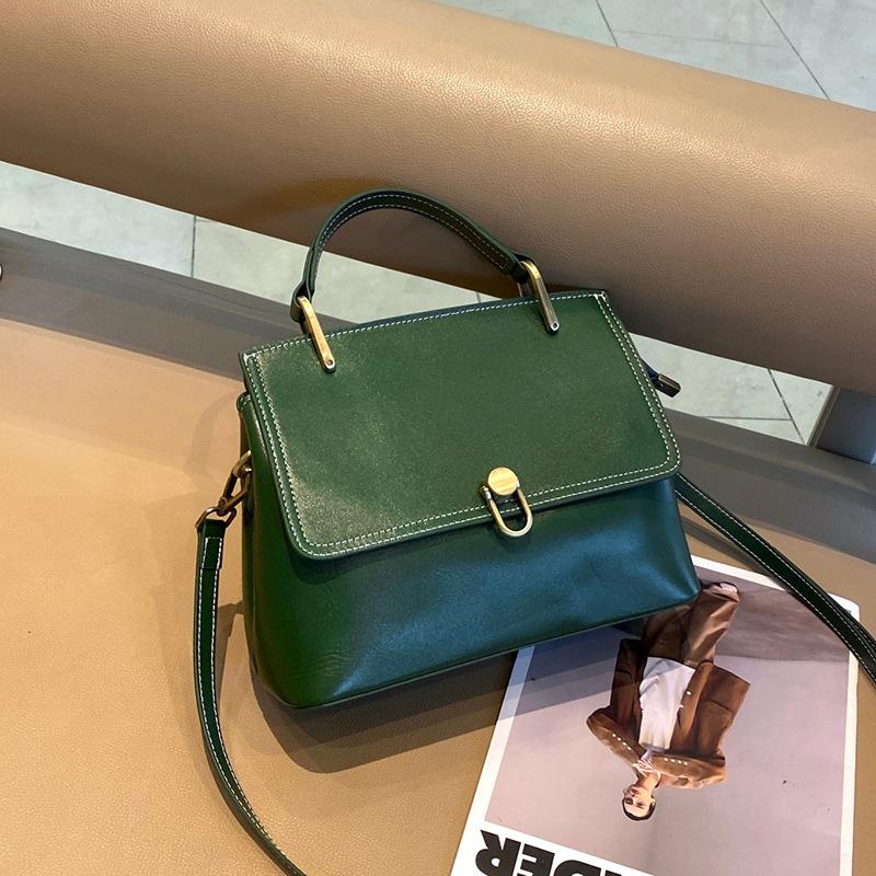 Counter Genuine Women's Bags Fashionable Large-capacity Shoulder Messenger Bags Versatile Leather First-layer Cowhide Handbags Small Square Bags