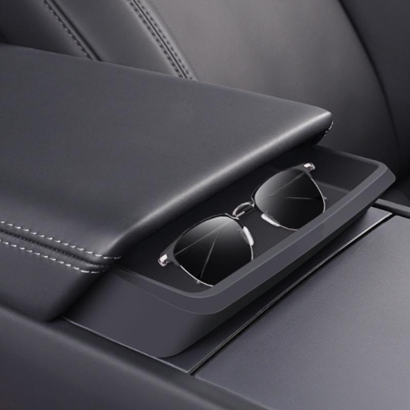 Vehicle Armrest Compartment Insert Interior Console Glove Organize Silicone Center Console Tray Suitable for Vehicles