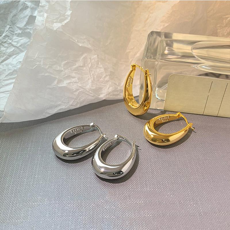 925 Silber Vintage Ovale Ohrringe Für Damen Trendiger Ohrring Schmuck Allergievorbeugend Party Zubehör Geschenk